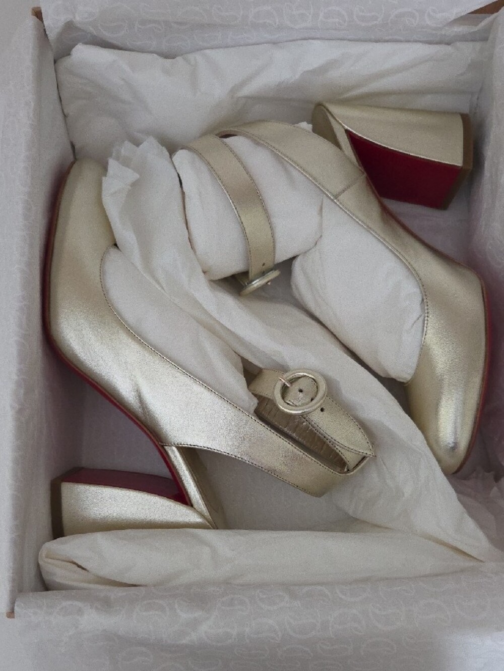 Christian Louboutin Metallic Gold Miss Sab Slingback Pump - Picture 8 of 9